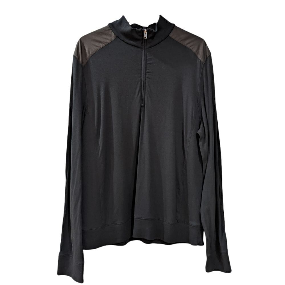Theory Men's Black Half Zip Sweatshirt Size XL